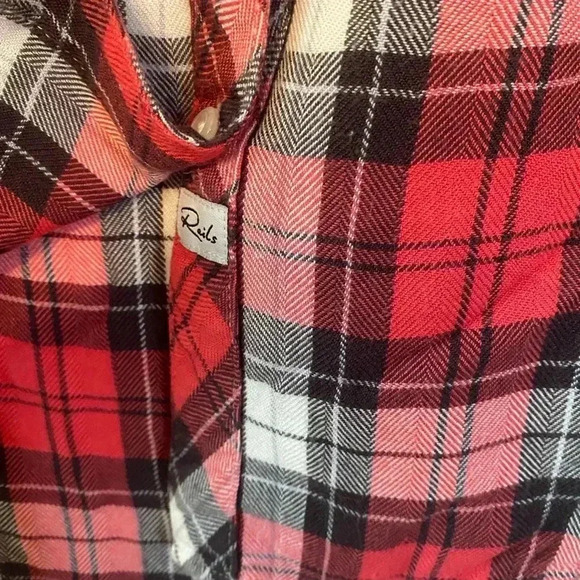 Rails Hunter Scarlet Ash White Plaid Button Down Top Size Extra Small - Picture 16 of 16